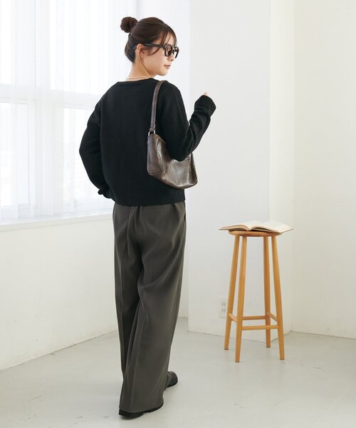 DISCOAT(ディスコート)の「【WEB限定】クルーネックニットカーディガン(カーディガン/ボレロ・レディース・オレンジ/ブラック/オフホワイト/グレー/チャコールグレー/ネイビー/モカ・FREE)」の20枚目の写真