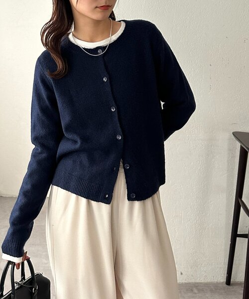 WEB限定】クルーネックニットカーディガン（カーディガン/ボレロ