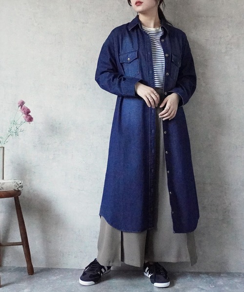 Emma（SELECT LEVERY）（エマ セレクトリベリー）の「デニムシャツワンピース（シャツワンピース・レディース・ブルー/ネイビー・MEDIUM/LARGE）」の11枚目の写真