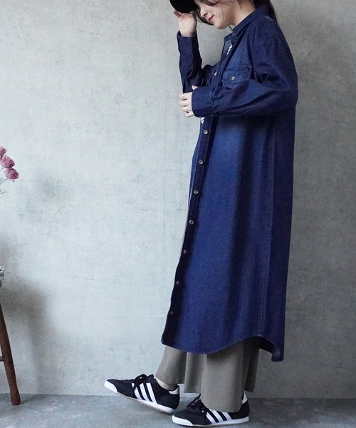 Emma（SELECT LEVERY）（エマ セレクトリベリー）の「デニムシャツワンピース（シャツワンピース・レディース・ブルー/ネイビー・MEDIUM/LARGE）」の12枚目の写真