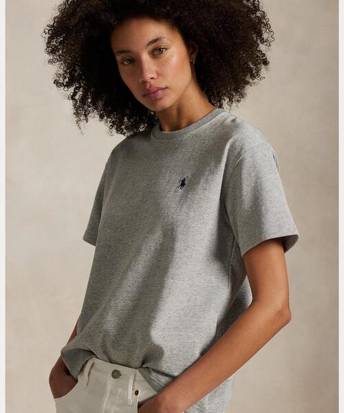 POLO RALPH LAUREN(ポロ ラルフ ローレン)の「コットン ジャージー クルーネック Tシャツ(Tシャツ/カットソー・レディース・グレー系・L/M/S/XL/XS)」の5枚目の写真