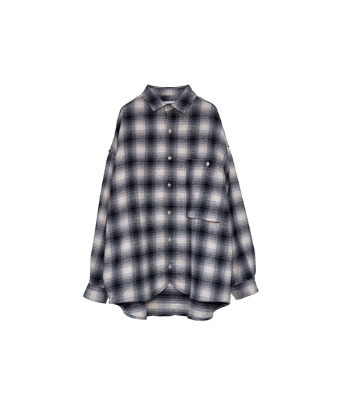 INTERPLAY(インタープレイ)の「【INTERPLAY】Regular Collar OverSize Shirt【Ombre Check】(シャツ/ブラウス・メンズ・グレー/ブルー/ベージュ・FREE)」の1枚目の写真