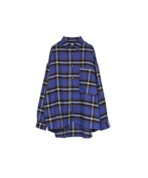INTERPLAY(インタープレイ)の「【INTERPLAY】Regular Collar OverSize Shirt【Ombre Check】(シャツ/ブラウス・メンズ・グレー/ブルー/ベージュ・FREE)」の3枚目の写真