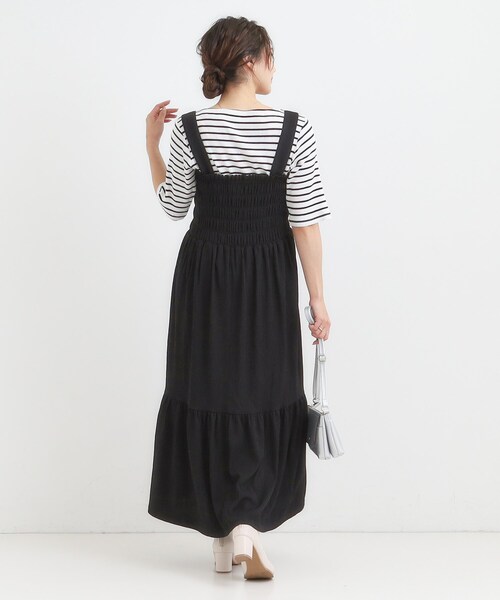 Cutie Blonde(キューティーブロンド)の「【2WAY】肩紐が取り外しできる シャーリングワンピース(ワンピース・レディース・ブラック系6/ブラック・00)」の5枚目の写真