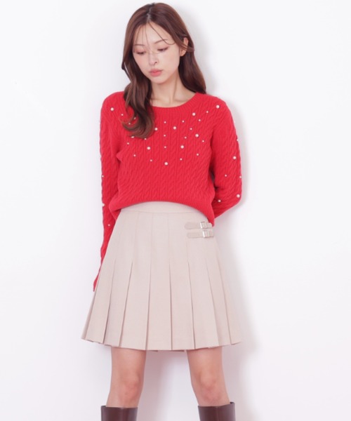 JILL by JILL STUART（ジルバイジルスチュアート）の「◇ サイドベルトプリーツミニスカート（スカート・レディース・ブラウン/ベージュ/ベージュ系その他・SMALL/MEDIUM）」の2枚目の写真