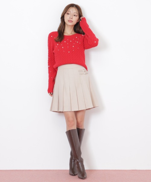 JILL by JILL STUART（ジルバイジルスチュアート）の「◇ サイドベルトプリーツミニスカート（スカート・レディース・ブラウン/ベージュ/ベージュ系その他・SMALL/MEDIUM）」の16枚目の写真