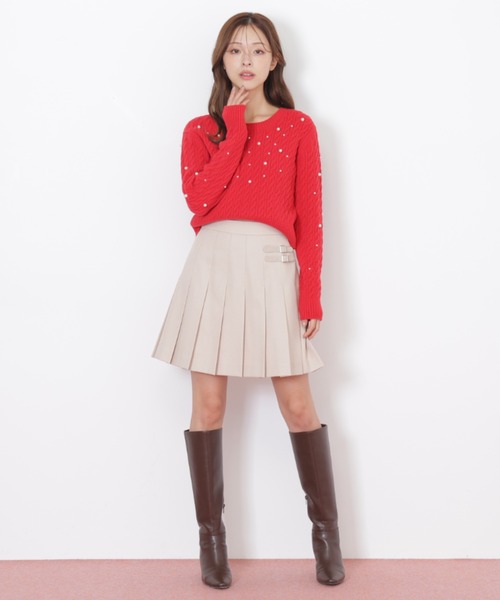 JILL by JILL STUART（ジルバイジルスチュアート）の「◇ サイドベルトプリーツミニスカート（スカート・レディース・ブラウン/ベージュ/ベージュ系その他・SMALL/MEDIUM）」の17枚目の写真