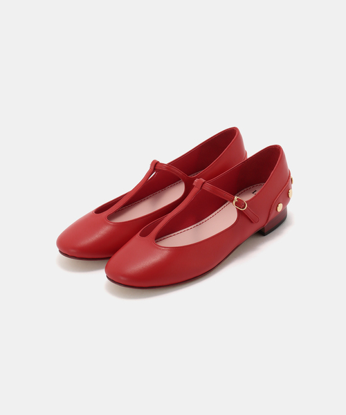 Spick & Span(スピックアンドスパン)の「《高輪店+WEB限定》LACADE / ラカド TOMOYO T STRAP BALLET(バレエシューズ・レディース・ブラック/レッド・38/37/39)」の2枚目の写真