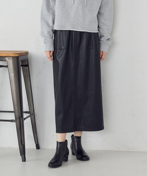 COMME CA ISM（コムサイズム）の「合成皮革 スカート / セットアップ対応（スカート・レディース・ブラウン/ブラック・MEDIUM/LARGE）」の2枚目の写真