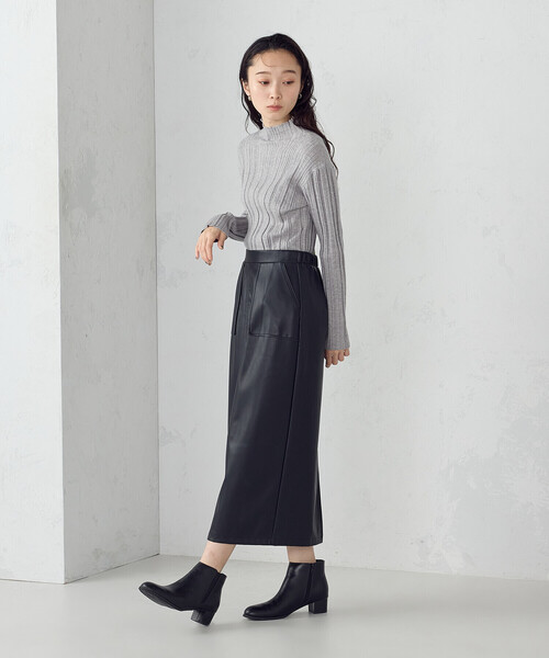 COMME CA ISM（コムサイズム）の「合成皮革 スカート / セットアップ対応（スカート・レディース・ブラウン/ブラック・MEDIUM/LARGE）」の5枚目の写真