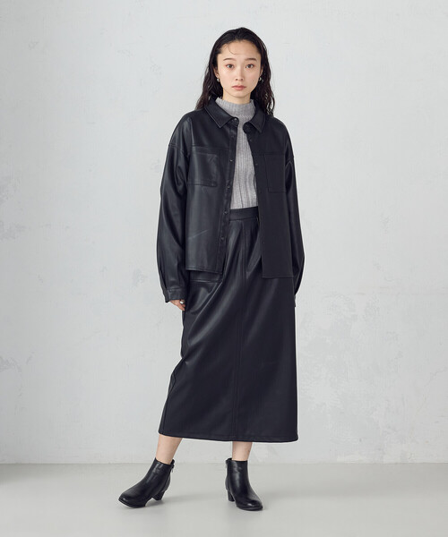 COMME CA ISM（コムサイズム）の「合成皮革 スカート / セットアップ対応（スカート・レディース・ブラウン/ブラック・MEDIUM/LARGE）」の3枚目の写真