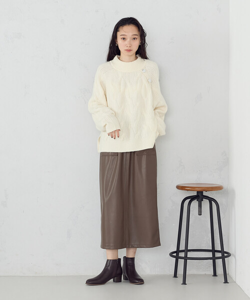 COMME CA ISM（コムサイズム）の「合成皮革 スカート / セットアップ対応（スカート・レディース・ブラウン/ブラック・MEDIUM/LARGE）」の6枚目の写真