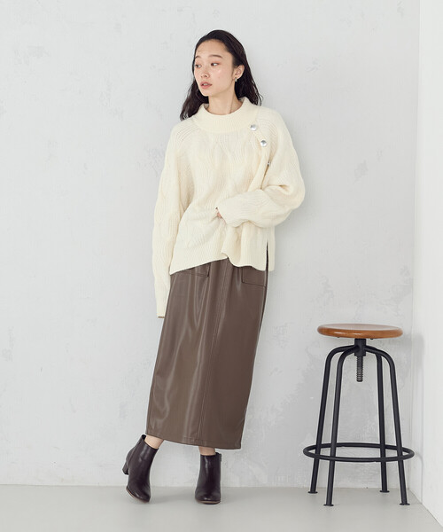 COMME CA ISM（コムサイズム）の「合成皮革 スカート / セットアップ対応（スカート・レディース・ブラウン/ブラック・MEDIUM/LARGE）」の17枚目の写真