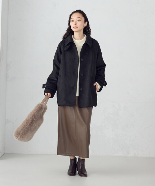 COMME CA ISM（コムサイズム）の「合成皮革 スカート / セットアップ対応（スカート・レディース・ブラウン/ブラック・MEDIUM/LARGE）」の12枚目の写真