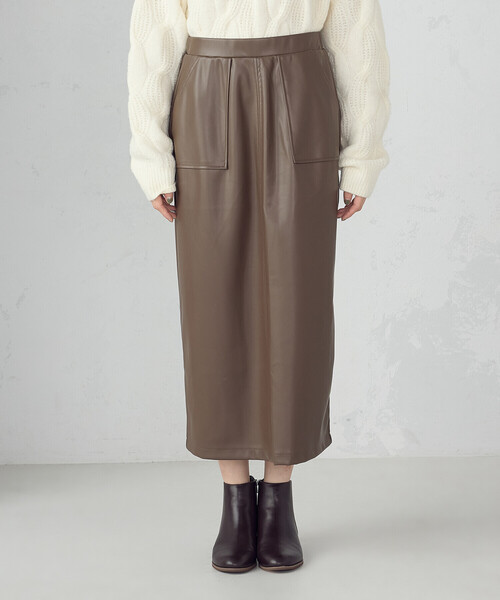 COMME CA ISM（コムサイズム）の「合成皮革 スカート / セットアップ対応（スカート・レディース・ブラウン/ブラック・MEDIUM/LARGE）」の19枚目の写真