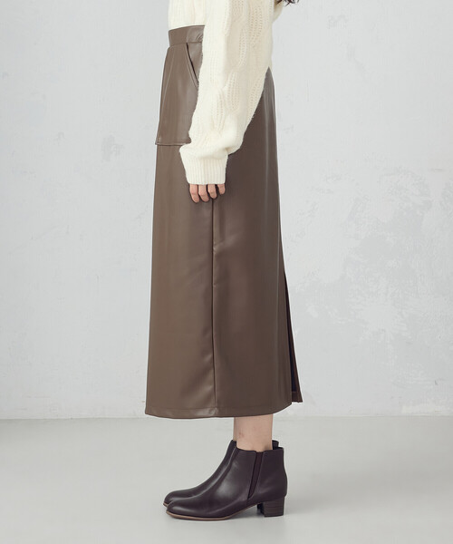 COMME CA ISM（コムサイズム）の「合成皮革 スカート / セットアップ対応（スカート・レディース・ブラウン/ブラック・MEDIUM/LARGE）」の14枚目の写真