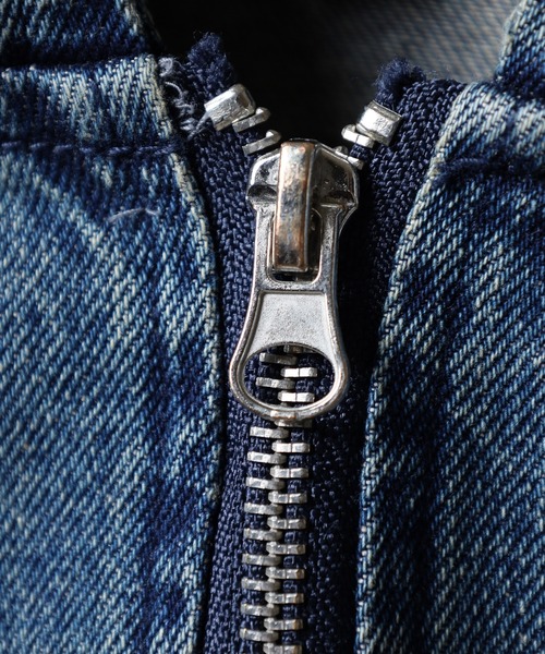 RE730(アールイーセブンサーティー)の「RE730 デニムZIPパーカー クラウン刺繍(ブルゾン・メンズ・ブルー/サックスブルー/ブラック・L/M)」の11枚目の写真