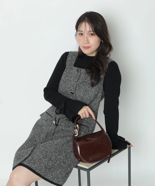 正規品アプワイザーリッシェ　新品　袖リボンフレアスリーブニット　白 袖リボンフレアスリーブニット（ニット/セーター）｜Apuweiser-riche