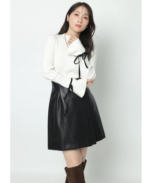 袖リボンフレアスリーブニット（ニット/セーター）｜Apuweiser-riche