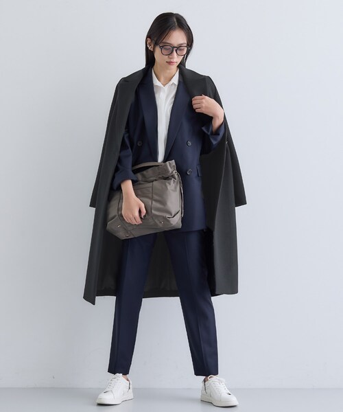 INDIVI（インディヴィ）の「【名品コート／日本製】ウール100％チェスターコート（チェスターコート・レディース・ブラック/ブラウン系/ライトグリーン/アイボリー系8・05/13/15 /19/36/38/40/03）」の12枚目の写真