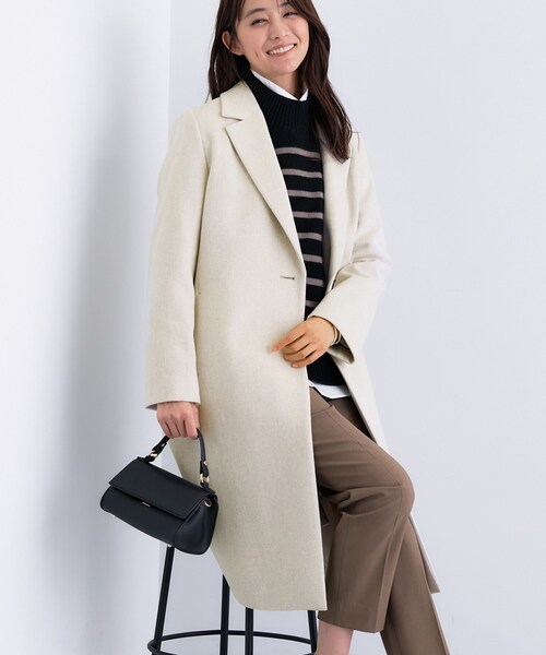 INDIVI（インディヴィ）の「【名品コート／日本製】ウール100％チェスターコート（チェスターコート・レディース・ブラック/ブラウン系/ライトグリーン/アイボリー系8・05/13/15 /19/36/38/40/03）」の15枚目の写真