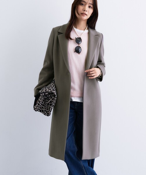 INDIVI（インディヴィ）の「【名品コート／日本製】ウール100％チェスターコート（チェスターコート・レディース・ブラック/ブラウン系/ライトグリーン/アイボリー系8・05/13/15 /19/36/38/40/03）」の22枚目の写真