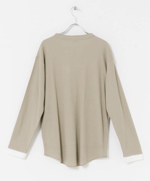URBAN RESEARCH DOORS（アーバンリサーチドアーズ）の「レイヤード風ワッフルヘンリープルオーバー（Tシャツ/カットソー・レディース・チャコールグレー/ベージュ系その他・MEDIUM）」の16枚目の写真