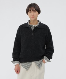 【MARGARET HOWELL】美品　ニットセーター　ワッフル生地　黒　M★ MARGARET HOWELL】美品 ニットセーター ワッフル生地 黒 M☆