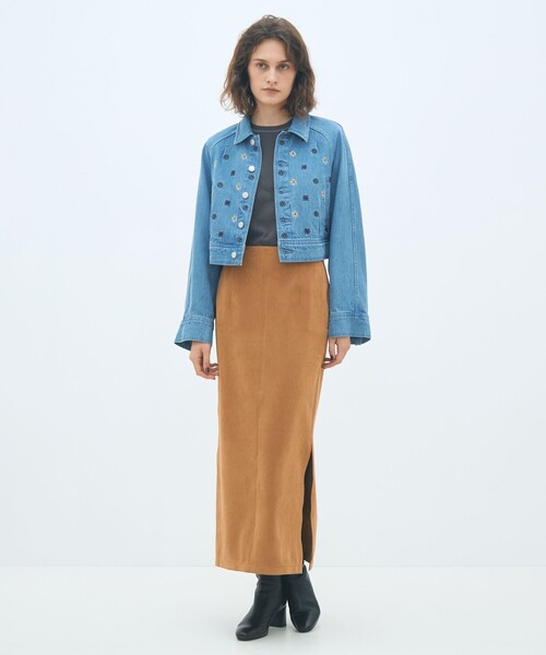 セール】ボタニカルエンブロイダリーデニム ショートジャケット