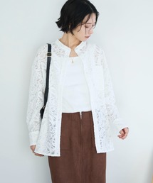 Doux archives | フロッキーレースバンドカラーシャツ(シャツ/ブラウス)