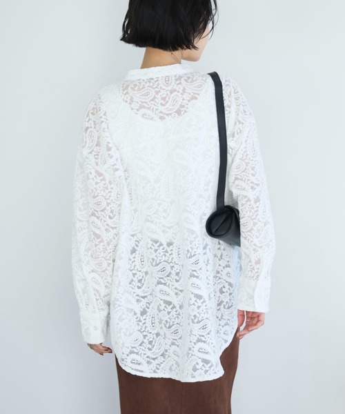 Doux archives（ドゥアルシーヴ）の「フロッキーレースバンドカラーシャツ（シャツ/ブラウス・レディース・ブラック/オフホワイト/ブラウン・FREE）」の17枚目の写真