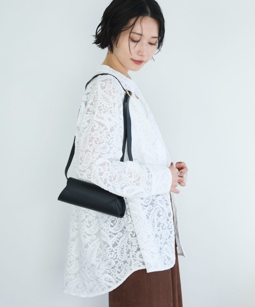 Doux archives（ドゥアルシーヴ）の「フロッキーレースバンドカラーシャツ（シャツ/ブラウス・レディース・ブラック/オフホワイト/ブラウン・FREE）」の15枚目の写真