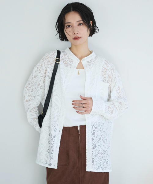 Doux archives（ドゥアルシーヴ）の「フロッキーレースバンドカラーシャツ（シャツ/ブラウス・レディース・ブラック/オフホワイト/ブラウン・FREE）」の22枚目の写真