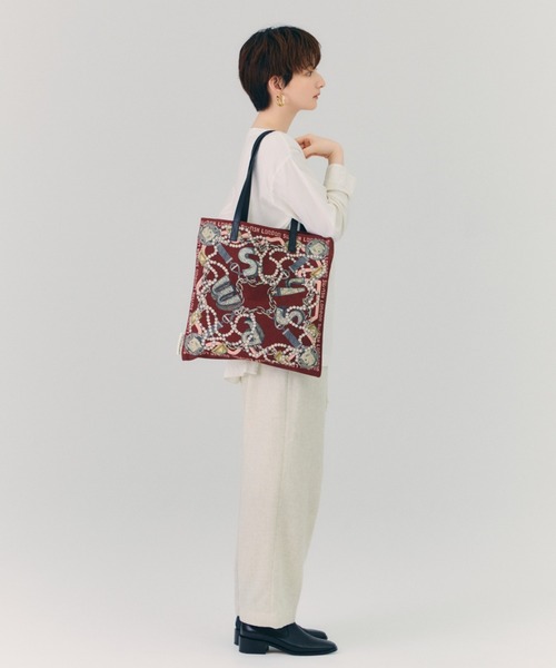 SWASH LONDON(スウォッシュロンドン)の「トートバッグ コットンプリント "ファンタジスタ"(トートバッグ・レディース・ワイン/ベビーピンク/ターコイズブルー/グリーン/レッド系その他/ネイビー・FREE)」の12枚目の写真