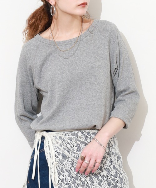 OMNES(オムネス)の「ストレッチジャガード クルーネック六分袖Tシャツ(Tシャツ/カットソー・レディース・スモークグレー/ホワイト/ベージュ系その他/ブルーグレー/グレー系その他・WOMENS M/WOMENS L/M)」の22枚目の写真