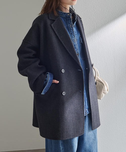 ハンドメイド風ウール混テーラーコート（その他アウター）｜PUAL CE