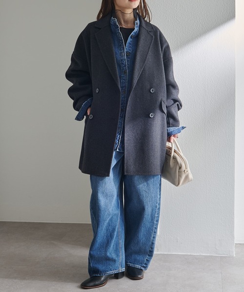 ハンドメイド風ウール混テーラーコート（その他アウター）｜PUAL CE