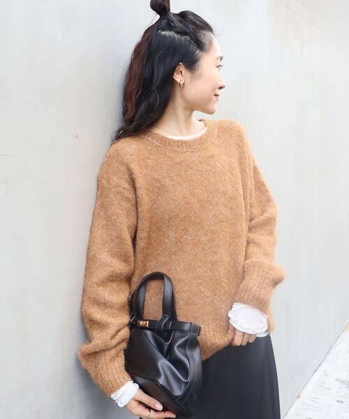 le.coeur blanc（ルクールブラン）の「《手洗い可能》ソフトシャギーニットプルオーバー（ニット/セーター・レディース・ピンク/アイボリー/グレー/キャメル・38）」の4枚目の写真