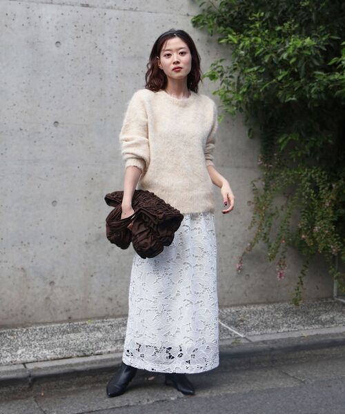 le.coeur blanc（ルクールブラン）の「《手洗い可能》ソフトシャギーニットプルオーバー（ニット/セーター・レディース・ピンク/アイボリー/グレー/キャメル・38）」の7枚目の写真