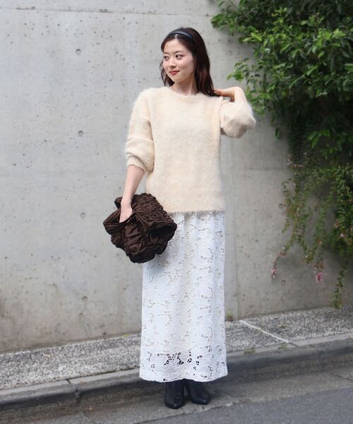 le.coeur blanc（ルクールブラン）の「《手洗い可能》ソフトシャギーニットプルオーバー（ニット/セーター・レディース・ピンク/アイボリー/グレー/キャメル・38）」の8枚目の写真