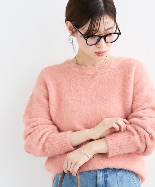 le.coeur blanc（ルクールブラン）の「《手洗い可能》ソフトシャギーニットプルオーバー（ニット/セーター・レディース・ピンク/アイボリー/グレー/キャメル・38）」の21枚目の写真