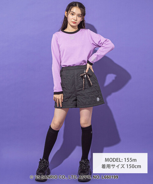 ZIDDY(ジディ)の「【クロミ】刺しゅう配色リンガースウェット(130~160cm)(スウェット・キッズ・ブラック/パープル・130cm/FREE/150cm/140cm)」の19枚目の写真