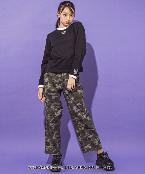 ZIDDY(ジディ)の「【クロミ】刺しゅう配色リンガースウェット(130~160cm)(スウェット・キッズ・ブラック/パープル・130cm/FREE/150cm/140cm)」の20枚目の写真