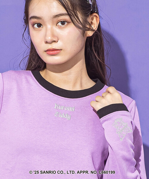ZIDDY(ジディ)の「【クロミ】刺しゅう配色リンガースウェット(130~160cm)(スウェット・キッズ・ブラック/パープル・130cm/FREE/150cm/140cm)」の12枚目の写真