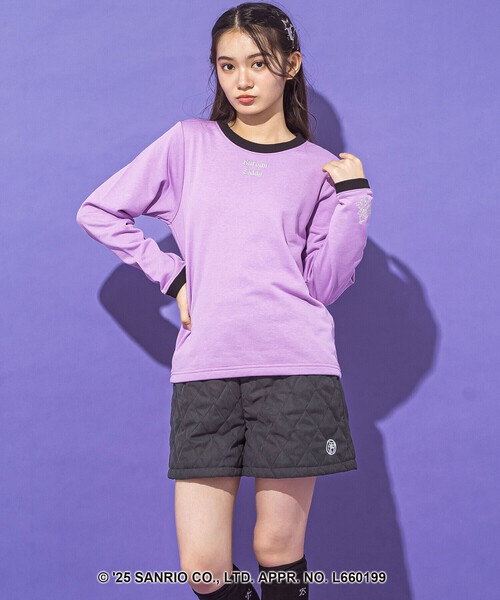 ZIDDY(ジディ)の「【クロミ】刺しゅう配色リンガースウェット(130~160cm)(スウェット・キッズ・ブラック/パープル・130cm/FREE/150cm/140cm)」の13枚目の写真