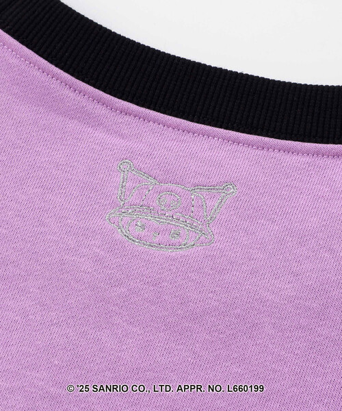 ZIDDY(ジディ)の「【クロミ】刺しゅう配色リンガースウェット(130~160cm)(スウェット・キッズ・ブラック/パープル・130cm/FREE/150cm/140cm)」の3枚目の写真