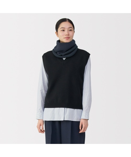 首のチクチクを抑えたメリノウール混 ネックウォーマー（ネック