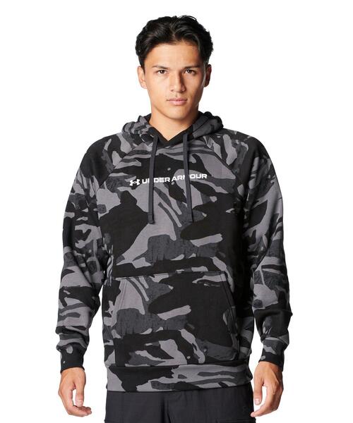 UNDER ARMOUR(アンダーアーマー)の「UAライバルフリース オールオーバー プリント フーディー(トレーニング/メンズ)(スウェット・メンズ・ブラック・XL/M/L/2XL/S/3XL)」の1枚目の写真