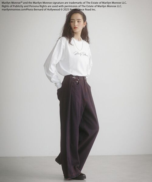Green　Parks（グリーンパークス）の「■Marilyn Monroe 3ポーズptロンTEE（Tシャツ/カットソー・レディース・ホワイト・FREE）」の3枚目の写真