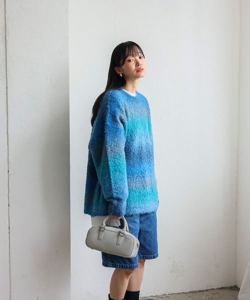 VitaFelice(ヴィータフェリーチェ)の「スエードタッチ2wayミニバッグ(ハンドバッグ・レディース・バイオレット/ライトグレー/ライム・FREE)」の18枚目の写真